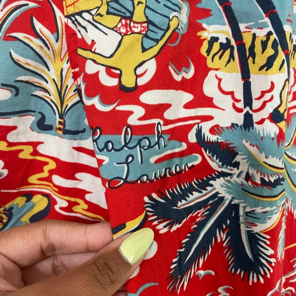 Polo Ralph Lauren Men Large Red Hawaiian‎ Aloha Print Sleepwear Pajama Pants L